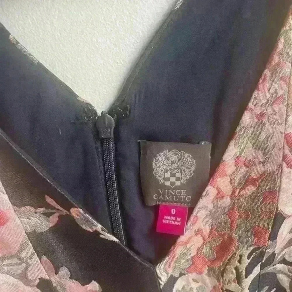 Vince Camuto Floral Textured Short Jacquard Fit &  Flare evening Dress, Size 0 - Picture 9 of 14